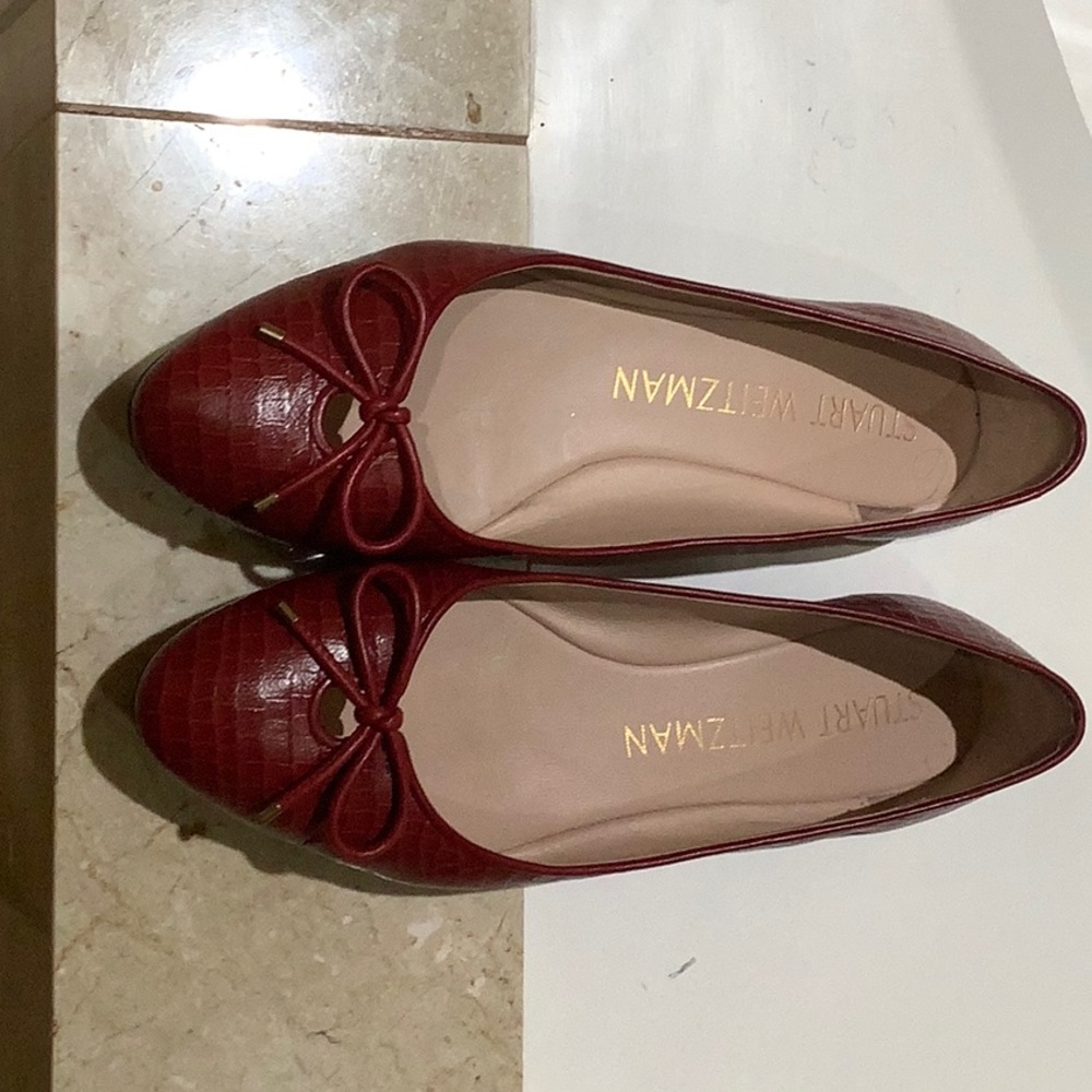 Stuart Weitzman red leather flats